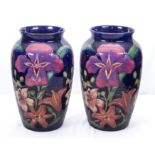 A pair of Moorcroft Tigris vases designed by Rachel Bishop 16" high Provenance - property of a