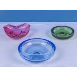 Three Powell glass bowls