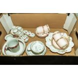 A box containing child’s tea ware and other ceramics