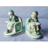 A pair of Art Deco bookend figures