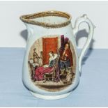 Staffordshire jug with printed scene
