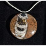 Fossil Orthorcerus pendant with Sterling silver chain