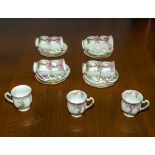 Springtime china tulip shaped coffee cups and saucers
