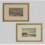 Two small framed watercolours of coastal scenes 25cm x 35cm
