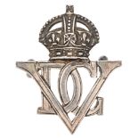 5th Royal Inniskilling Dragoon Guards 1946 Birmingham hallmarked silver Officer cap badge. Fine