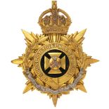 The Duke of Edinburgh (Wiltshire Regiment) Officer helmet plate circa 1901-14. Fine gilt crowned