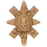 Scottish. Highland Cyclist Battalion TF OSD cap badge circa 1909-19. Good scarce small die-stamped