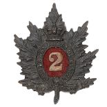 2nd Queens Own Rifles of Canada Victorian glengarry badge. Good scarce die-stamped blackened brass