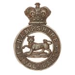 1st (Winchester) VB Hampshire Regiment Victorian glengarry badge circa 1885-96. Good die-stamped