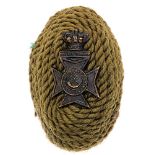 2nd VB Kings Liverpool Regiment Victorian rifle busby green cord boss mounted with badge. Good