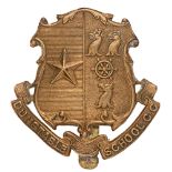 Dunstable School Cadet Corps Bedfordshire cap badge. Good scarce die-stamped brass School shield