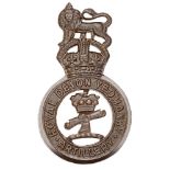 Royal Devon Yeomanry Artillery post 1924 OSD cap badge. Fine die-cast bronze title circlet