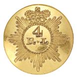4th Royal Lancashire Militia George III Officer coatee button circa 1798-99. Fine scarce gilt open-