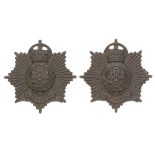 Hampshire Regiment pair of Officers OSD collar badges circa 1902-46. Good bronze pair (2 items)