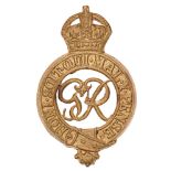 Household Cavalry GVIR cap badge circa 1937-52. Good scarce die-cast brass crowned Garter; GVIR