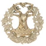 Scottish. Gordon Highlanders Staff glengarry badge. Good die-cast silvered example. Within ivy