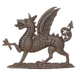 Welsh. Glamorgan Yeomanry OSD cap badge. Fine die-cast bronze Welsh Dragon. Blades. VGC PAYMENT BY