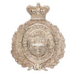 Nottinghamshire Volunteer Rifles Officer pouch belt plate circa 1868. Fine die-cast silver plated