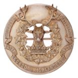Scottish. Gordon Highlanders Victorian Officer's 1881 HM silver plaid brooch. Fine Edinburgh