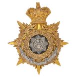 Cheshire Regiment Victorian Officer's helmet plate circa 1881-1901 Good scarce gilt crowned star