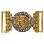 Royal Irish Constabulary Victorian Officer's waist belt clasp. Fine extremely rare interlocking