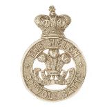 3rd VB Welsh Regiment Victorian glengarry badge circa 1887-96. Good scarce die-stamped white metal