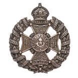 Rifle Brigade WW1 1915 HM silver Officer cap badge. Fine Birmingham hallmarked die-cast crowned