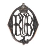 Scottish. Queens Rifle Volunteer Brigade Edwardian Royal Scots glengarry badge circa 1901-08. Good