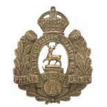 1st Australian Infantry Regiment slouch hat badge c1901-12. Good scarce die-stamped brass crowned
