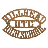 HILLHEAD / OTC / HIGH SCHOOL Glasgow Scottish shoulder title badge circa 1908-40. Good sarce die-