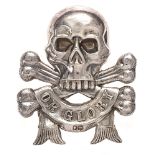 17th DCO Lancers Victorian NCO silver pre 1890 arm badge. A good early die-stamped skull and crossed