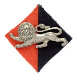 56th (Kings Own) Anti-Tank Regiment Royal Artillery WW2 cloth pagri badge c1942-45. Good scarce