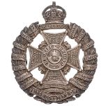 Rifle Brigade 1935 HM silver Officer cap badge. Fine Birmingham hallmarked die-cast crowned WATERLOO