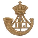 Durham Light Infantry Victorian pagri badge circa 1881-1901. Good scarce die-stamped brass large