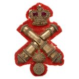 Instructor, Royal Artillery Staff Victorian rank badge. Splendid rare padded gold bullion crown over