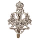 8th (Irish) Bn. Kings Regiment Liverpool post 1939 Officer cap badge Good scarce die-cast silver