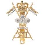 12th Royal Lancers anodised cap badge circa 1953-60. Good scarce crowned crossed lancers. XII