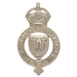 Oxford University Rifle Volunteers glengarry badge circa 1901-08. Good scarce die-stamped white
