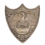 Tollington Scool Cadets 1912 HM silver Middlesex cap badge. Good rare die-cast shield shaped example