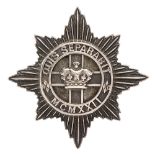 4th/7th Royal Dragoon Guards silver cap badge. Fine STERLING marked die-cast star mounted with