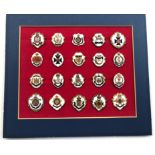 WW1 White Faced Enamel Regimental Sweetheart Brooches A selection of 20 brooches including: Royal