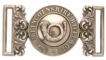 2nd Admin. Bn. Lincolnshire Rifle Volunteers Victorian Officer waist belt clasp. Fine silvered