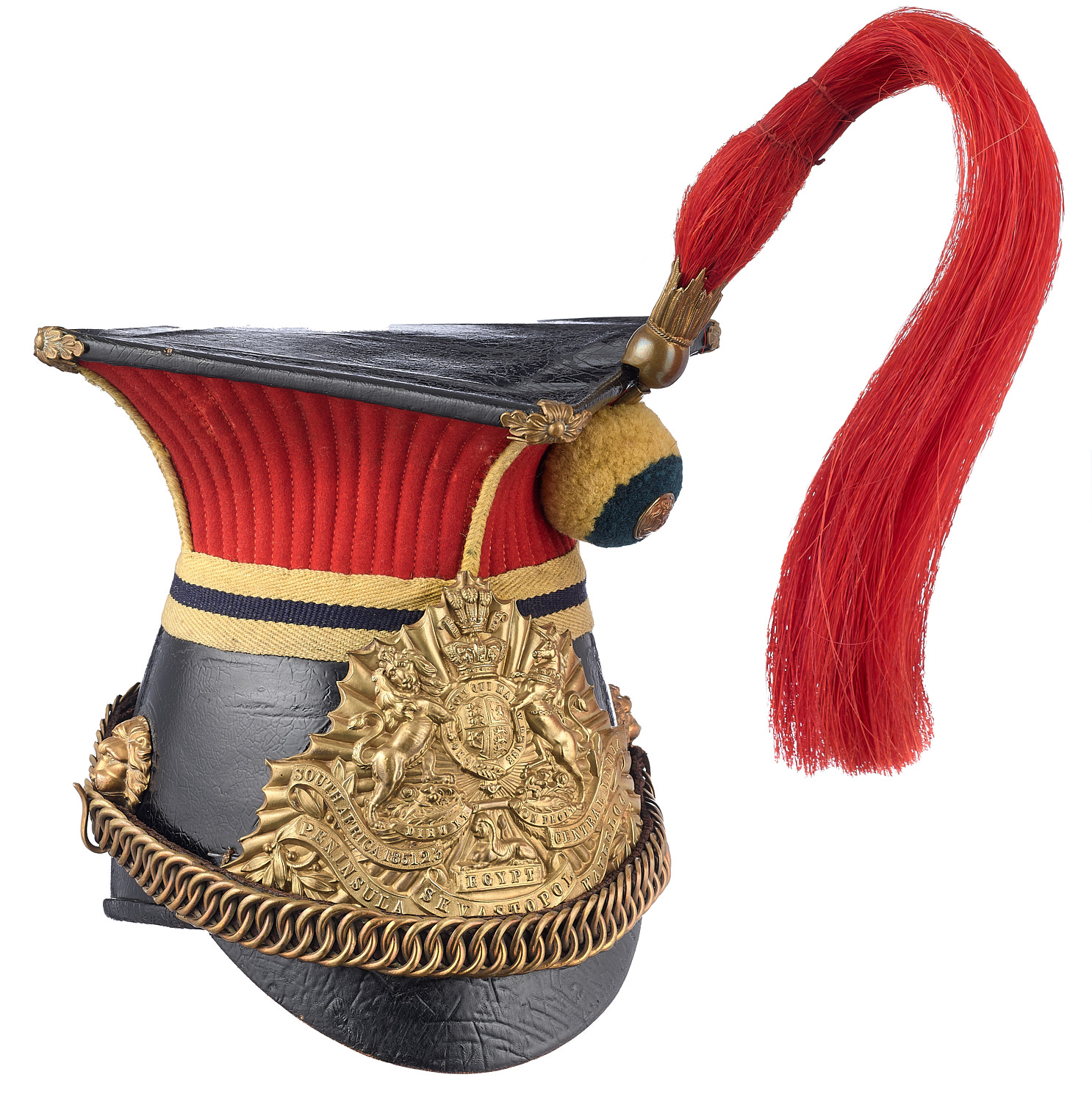 12th (Prince of Wales Royal) Lancers lance cap circa 1882-1905. A good example of black patent