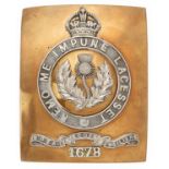 Scottish. Royal Scots Fusiliers Officer shoulder belt plate circa 1901-52. Good gilt rectangular