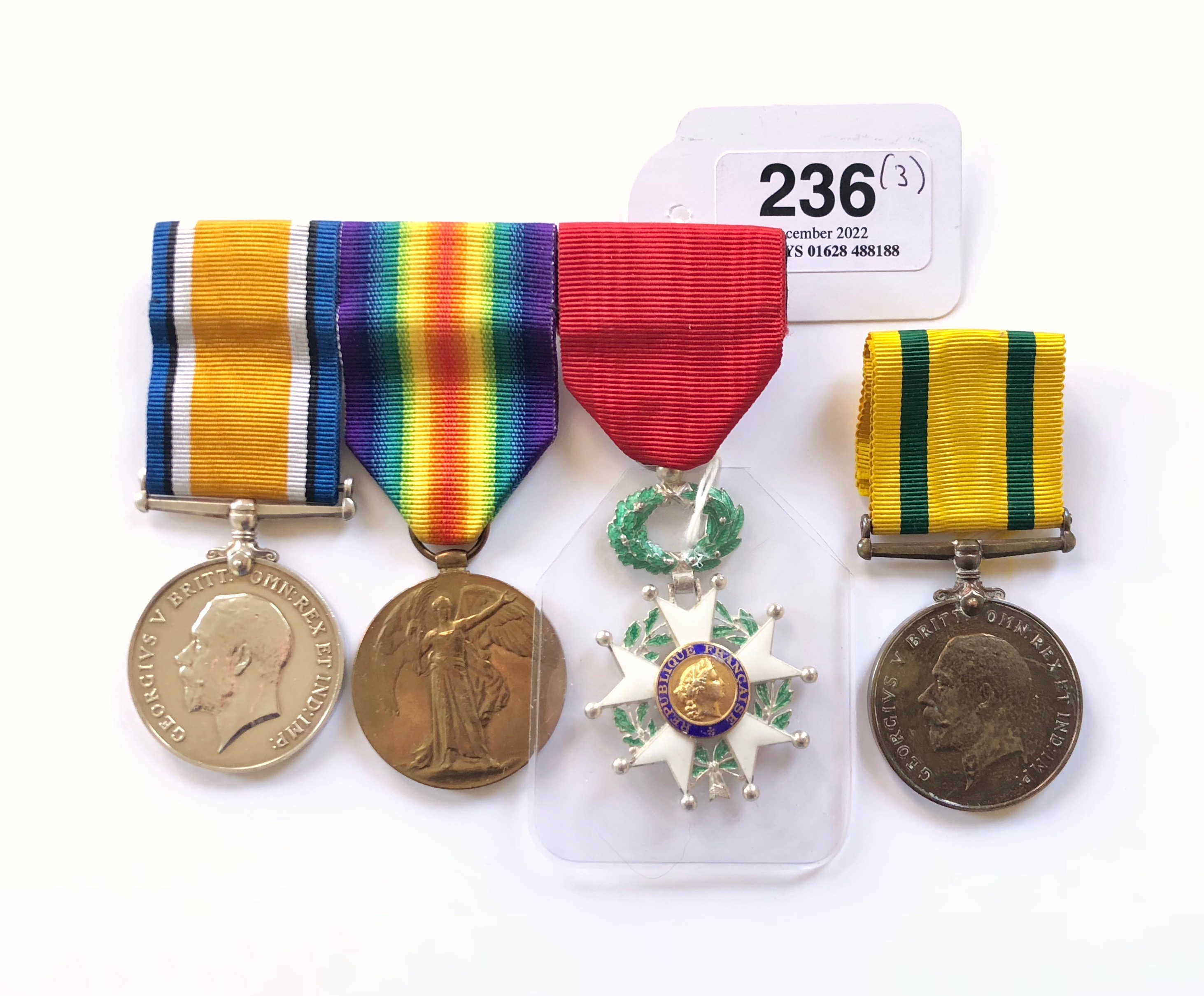 WW1 Welsh Regiment Territorial Force War Medal Group of Four Medals