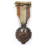 Spanish Decoration for the Blue Division on the Eastern Front 1941. Good scarce silvered and black