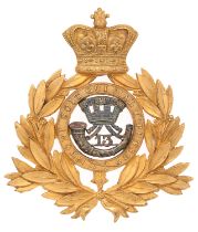 13th (1st Somersetshire) Regiment of Foot Victorian Officer shako plate circa 1869-78. Fine die-