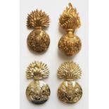 4 Royal Scots Fusiliers grenades. Die-stamped brass fVictorian fur cap grenade ... die-stamped brass