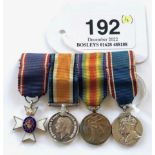 Royal Victorian Order MINIATURE Medal Group of Four Comprising Royal Victorian Order, British War