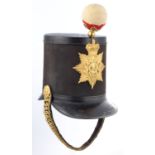 17th (Leicestershire) Regiment of Foot Victorian Officer Albert pattern shako circa 1844-55. Fine